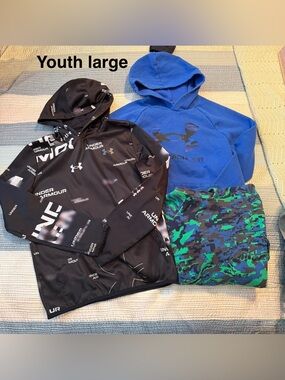 Under Armour Black & Blue Youth Hoodies